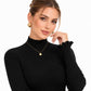 Mock Neck Ribbed Knit Long Sleeve Slim Fit Pullover Sweater