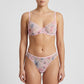 Floral Print Sheer Mesh Underwire Bra and Panty Two Piece Lingerie Set