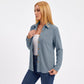Textured Button Front Long Sleeve Shirt with Chest Pocket