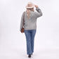 Plus Size Mock Neck Cable Knit Bell Sleeve Sweater