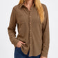 Textured Button Front Long Sleeve Shirt with Chest Pocket