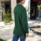Long Sleeve Textured Blouse Button-Up Detail Spread Collar