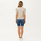 Short Sleeve Puff Sleeve Knit Top with Crew Neck and Soft Textured Fabric