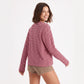 Striped Henley Drop Shoulder Long Sleeve Top