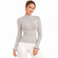 Mock Neck Ribbed Knit Long Sleeve Slim Fit Pullover Sweater