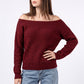 Off Shoulder Ribbed Knit Pullover Sweater
