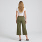 Foldover Waistband Cropped Wide-Leg Trousers
