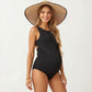 Maternity One-Piece Swimsuit with Sleeveless Design and Side Ruched Detail