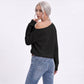 Oversized Off Shoulder Long Sleeve Knit Pullover Sweater