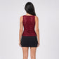 Sequin Sheer Mesh Sleeveless Fitted Top