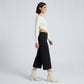 Foldover Waistband Cropped Wide-Leg Trousers