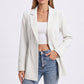 Longline Single Button Blazer with Notched Lapels
