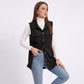 Button Front Corduroy Vest with Flap Pockets