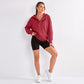 Snap Button Hooded Long Sleeve Pullover Sweatshirt