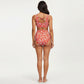 Halter Neck One-Piece Maternity Swimsuit with Starfish Detail and High Slit Skirt Cover-Up