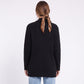 Open Front Ribbed Knit Cardigan with Pockets