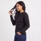 Diamond Pointelle Knit Long Sleeve Sweater