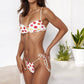 Floral Bikini Set Adjustable Tie Straps Ruched Detailing