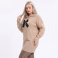 Plus Size Bow Detail Collared Sweater Dress