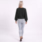Colorful Bow Crew Neck Long Sleeve Knit Sweater