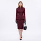 Asymmetric Button Front Blazer with Stand Collar and Peplum Hem