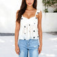 Swiss Dot Babydoll Top with Ruffle Straps