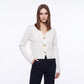V Neck Decorative Gold Button Knit Cardigan Sweater