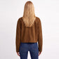 Cropped Button Front Shirt Jacket with Patch Pockets