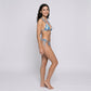 2 Piece Triangle Bikini Set with Halter Top and Tie Side Bottom