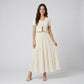 High Waist Smocked Tiered Maxi Skirt Boho Flowy Textured Long Skirt