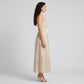 Striped Square Neck Sleeveless Maxi Dress with Fitted Bodice Adjustable Straps and Flowy Tiered A-Line Skirt