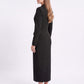 Long Sleeve Blazer Maxi Dress with Notched Lapels and Front Slit