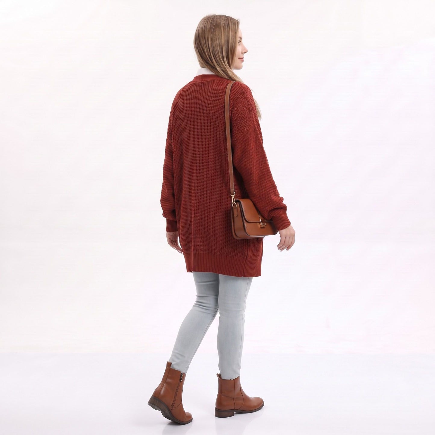 Long Open Front Knit Cardigan with Pockets