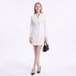 Long Sleeve Button Front Blazer Dress with Notched Collar