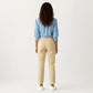 Striped Button Down Blouse with Collared Neckline and Puff Sleeves