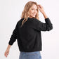 Soft Textured Button-Front Crew Neck Cardigan