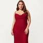 Plus Size Satin Slip Nightgown with Adjustable Spaghetti Straps Midi Length Relaxed Fit Sleepwear Dress