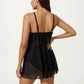 Two-Piece Maternity Swimwear Set with Ruffled Halter Top and High-Waisted Bikini Bottom