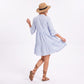 Striped Tiered Bell Sleeve Mini Dress