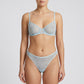 Polka Dot Sheer Mesh Underwire Bra and Panty Two Piece Lingerie Set