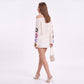 Crochet Floral Sleeve Knit Pullover Sweater with Long Sleeves