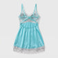 Satin-Look Lace Lingerie Nightgown with Shimmer Fringe