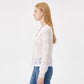 Elegant Scalloped V-Neck Lace Button-Down Top