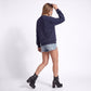 Exposed Seam Drop Shoulder Long Sleeve Pullover Sweatshirt