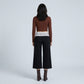 Lace Contrast Waistband Cropped Wide-Leg Trousers