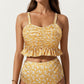 Floral Print Ruffled Maternity Bikini Set with High-Waisted Bottoms