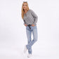 Thermal Waffle Knit Henley Top with Kangaroo Pocket