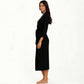 Long Lightweight Robe with Shawl Collar Tie Waist Belt Front Pockets Soft Knit Robe