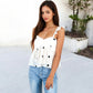 Swiss Dot Babydoll Top with Ruffle Straps