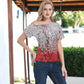 Short Sleeve One Shoulder Sparkle Sequin Pullover Top